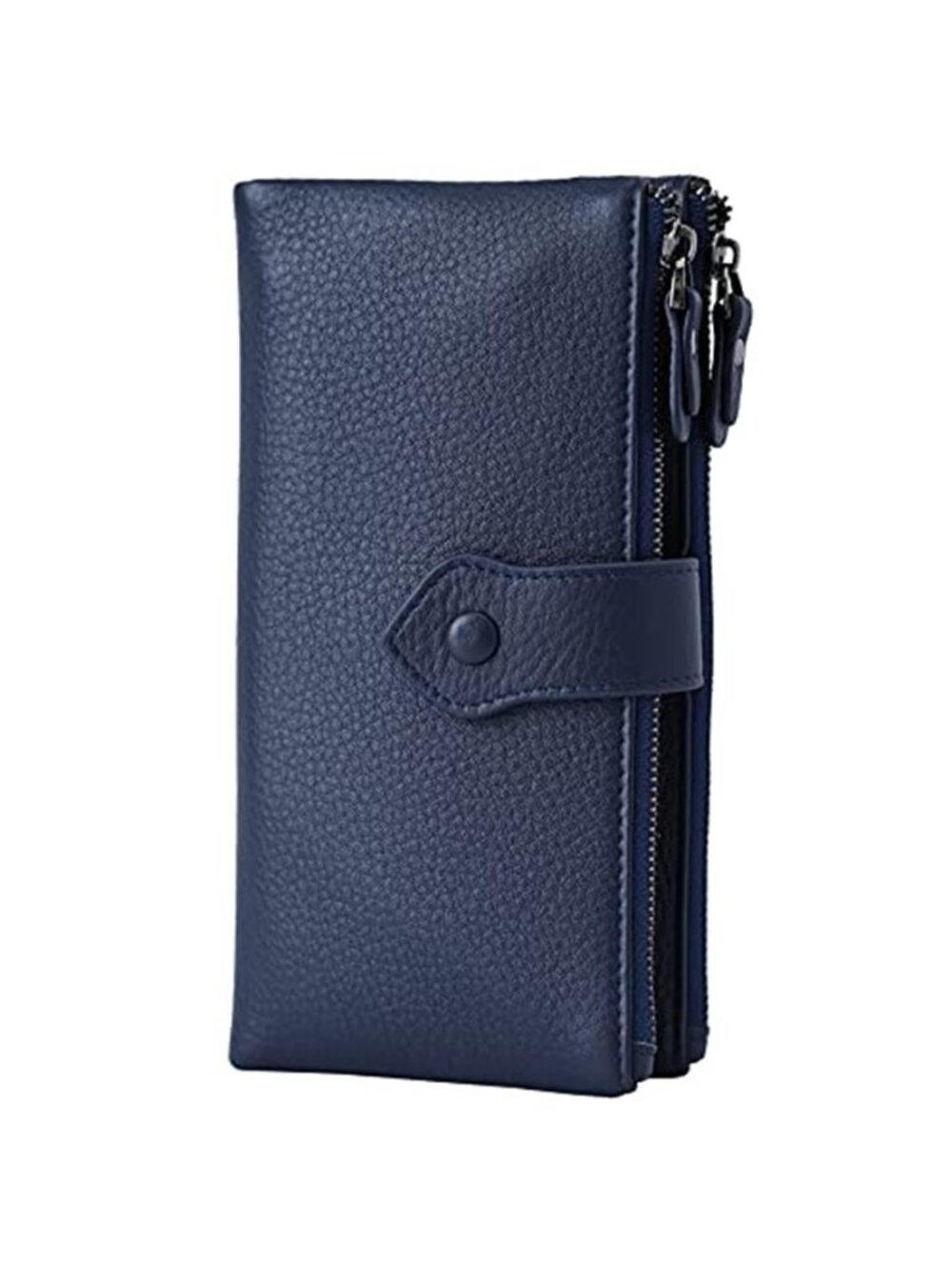 Womens Genuine Leather Wallet RFID Blocking 17 Card Slot Double Zip Phone Clutch